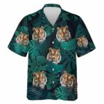 Tropical Tiger Hawaiian Shirt Front