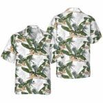 Tropical Tiger White Pattern Hawaiian Shirt