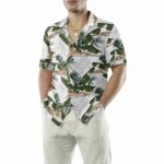Tropical Tiger White Pattern Hawaiian Shirt Front2