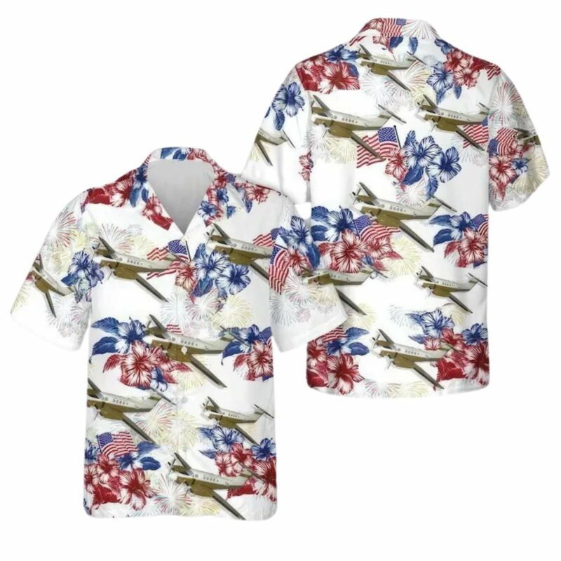 Us Army Beechcraft C 12 Huron Aircraft Hawaiian Shirt