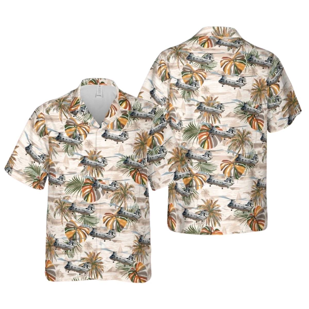 Us Marine Corps Boeing Vertol Ch 46 Sea Knight Of Hawaiian Shirt