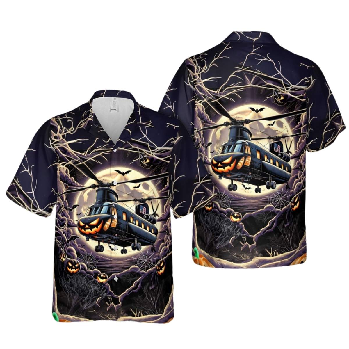Us Marine Corps Ch 46 Sea Knight Halloween Hawaiian Shirt