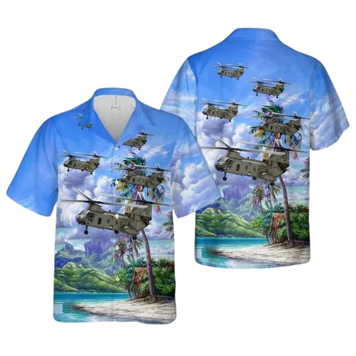 Us Marine Corps Ch 46F Sea Knight The Phrog Hawaiian Shirt