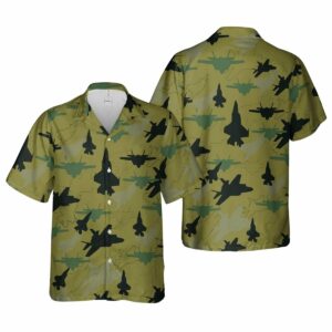 US Marine Corps F 35B Lightning II Silhouette Hawaiian Shirt