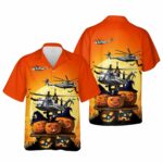 US Marine Corps Sikorsky CH 53E Super Stallion S 65E80 Halloween Hawaiian Shirt