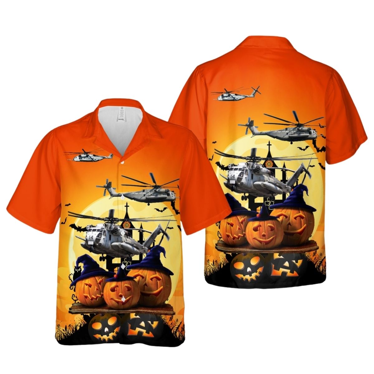 Us Marine Corps Sikorsky Ch 53E Super Stallion S 65E80 Halloween Hawaiian Shirt