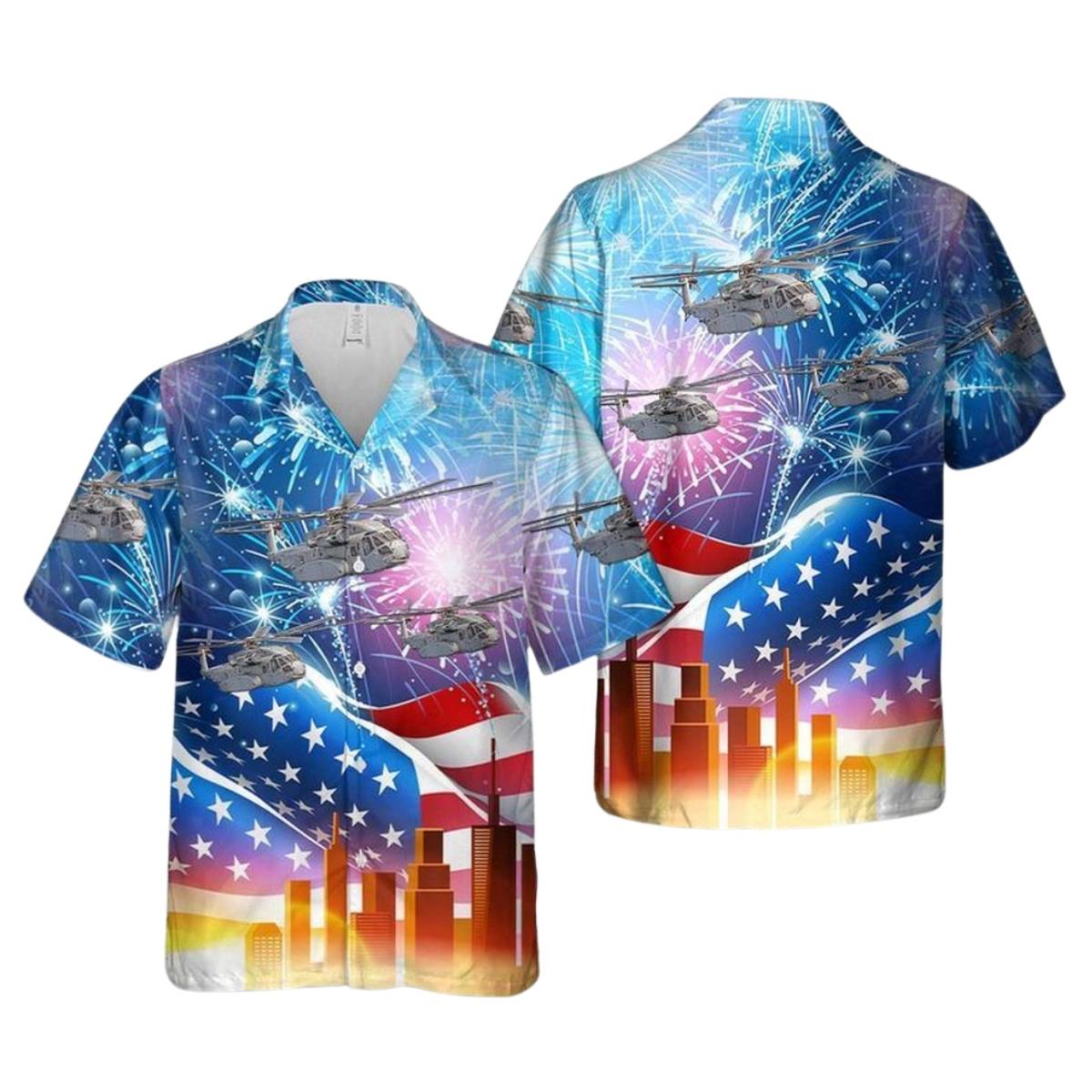 Us Marine Corps Sikorsky Ch 53K King Stallion 4Th Of July Hawaiian Shirt