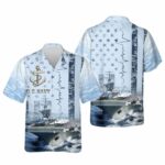 US Navy Aircraft Carrier Hawaiian Shirt
