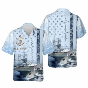 US Navy Aircraft Carrier Hawaiian Shirt