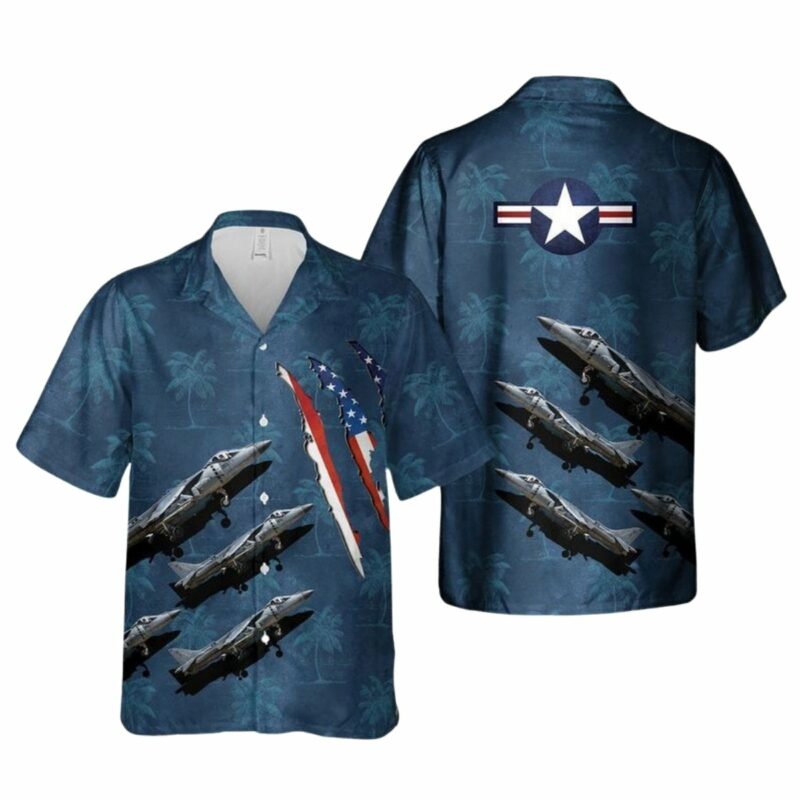 United States Marine Corps Boeing Av 8B R Harrier Ii Hawaiian Shirt