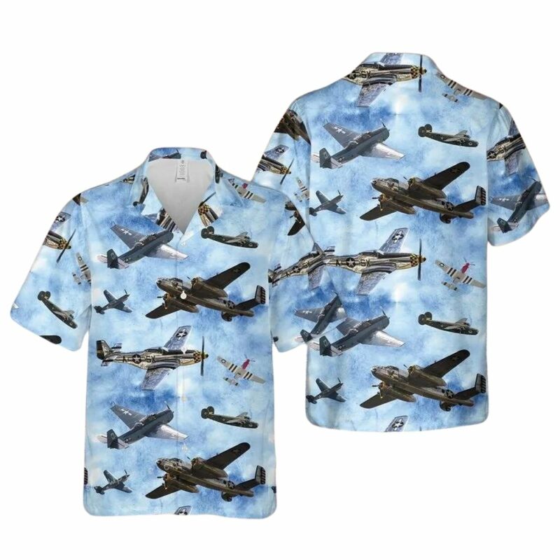 Us Airforce Ww Ii Airplanes Hawaiian Shirt