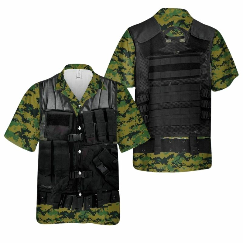 Us Marine Corps Tactical Vest Cosplay Hawaiian Shirt
