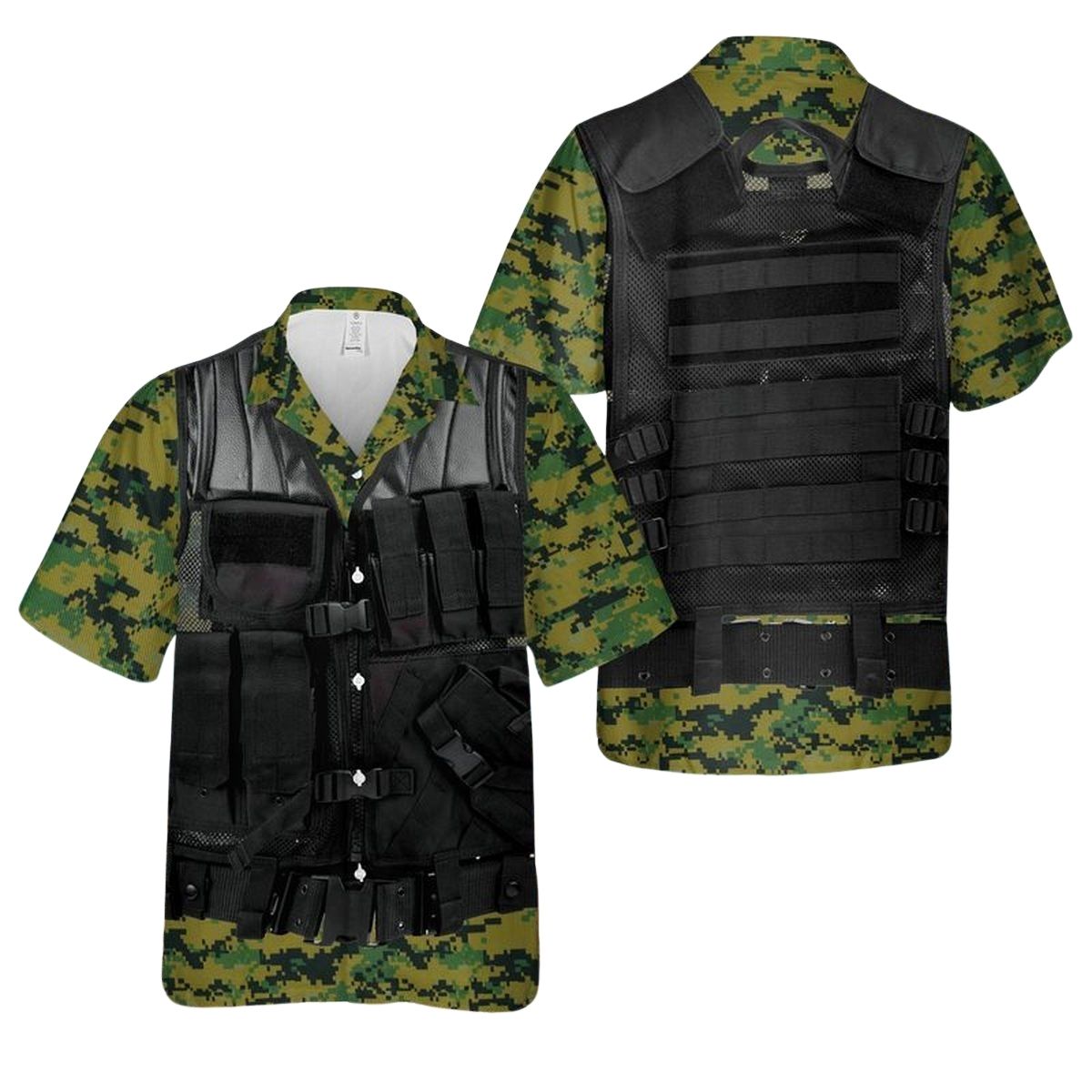 Us Marine Corps Tactical Vest Cosplay Hawaiian Shirt