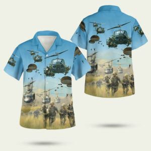 Us army parachute hawaiian shirt