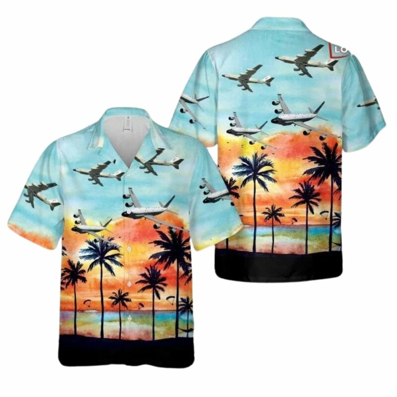 Usaf Rc 135 Rivet Joint Recon Airplane Hawaiian Shirt