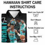 Vancouver grizzlies ja morant 12 player of the year logo team black hawaiian shirt care instruction