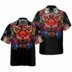 Vibrant Tiger Head Hawaiian Shirt
