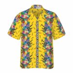 Vibrant Tropical Gun And Bullet Hawaiian Shirt Front