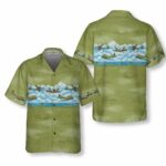 Vintage Aircraft Camo Pattern Hawaiian Shirt