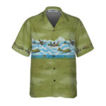 Vintage Aircraft Camo Pattern Hawaiian Shirt Front