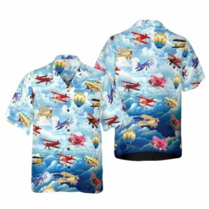 Vintage Airplane Aviation's Day Pilot Hawaiian Shirt