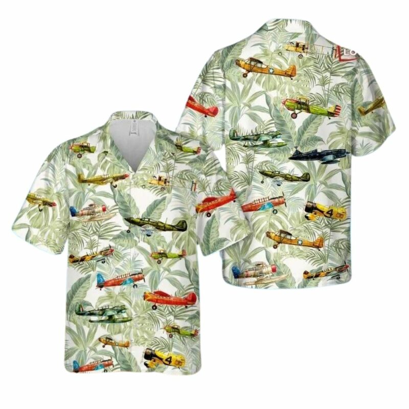 Vintage Airplanes Tropical Hawaiian Shirt