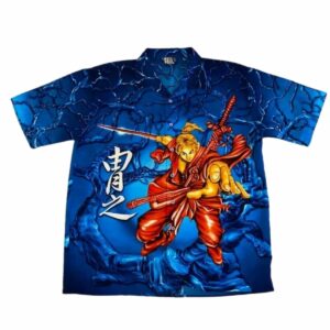 Vintage Anime Lightning Blue Hawaiian Shirt