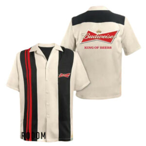 Vintage Beige Budweiser Hawaii Shirt