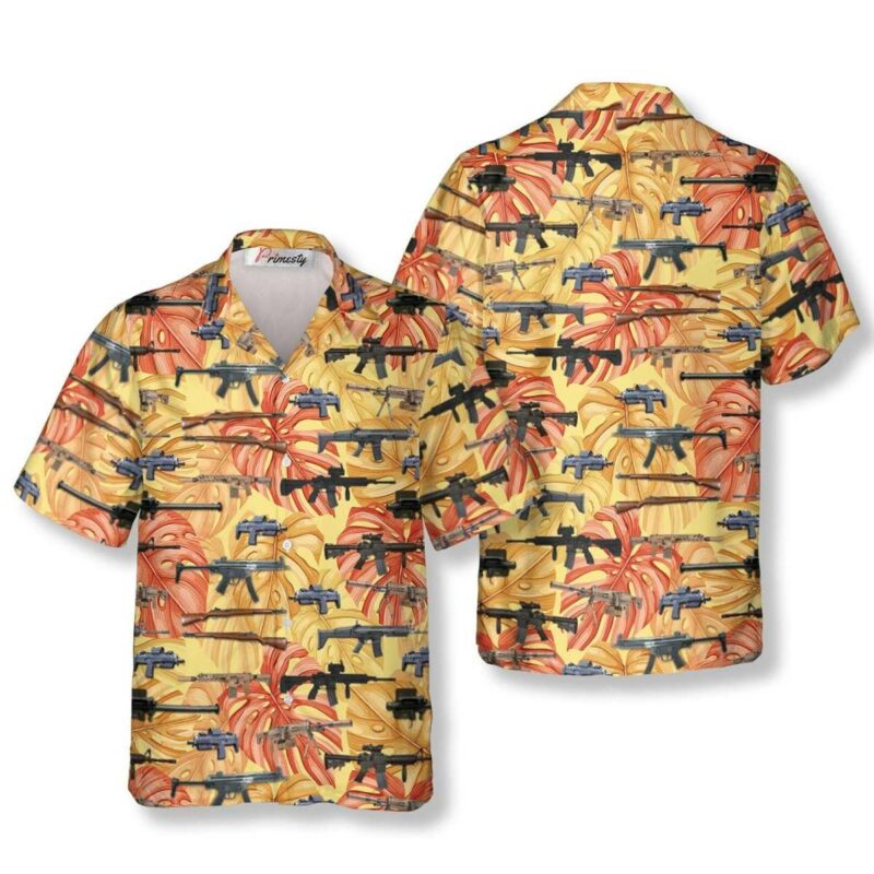 Vintage Tropical It’s All About Guns Hawaiian Shirt