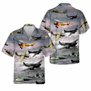 WW2 Canadian Aircraft Hawaiian Shirt