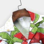 White Santa Surfboard Pineapple Christmas Hawaiian Shirt Front