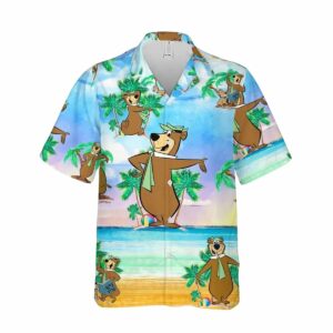 Winnie The Pooh Yogi Bear Floral Hawaiian Shirt
