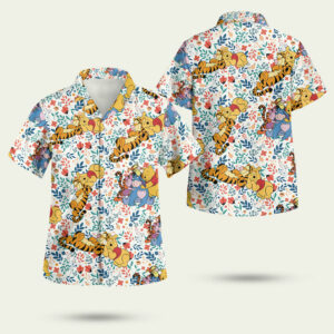 Winnie the pooh disney pooh a big hug with friends hawaiian shirt