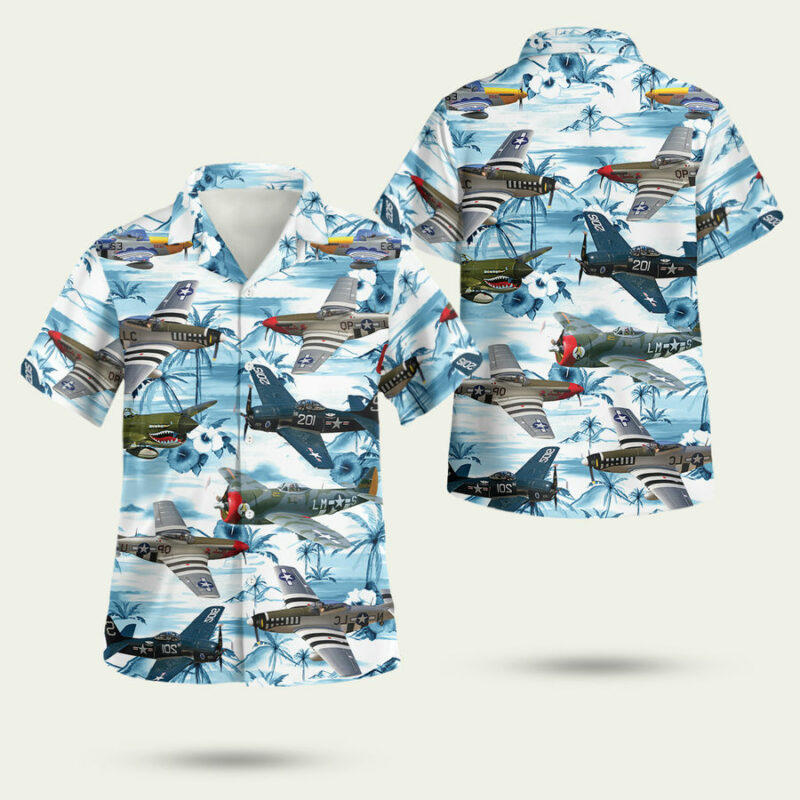 World War 2 American Aircrafts Hawaiian Shirt