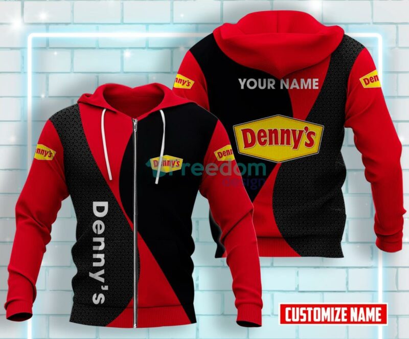 Denny'S All Over Printed 3D Custom Name Zip Hoodie Best Gift For Men Women